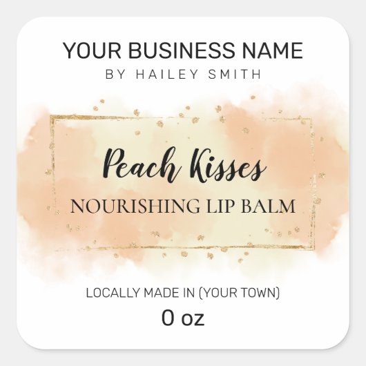 Perzikgearomatiseerde Oranje inktbolletjes Vierkante Sticker (Voorkant)