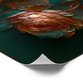 Perzikgeculpte Rozen Poster (Hoek)