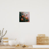 Perzikgeculpte Rozen Poster (Keuken)