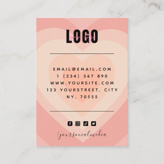 Perzikgelaagde hardesoorts bootst juwelen visitekaartje (Achterkant)