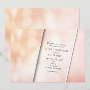 Perzikgloed Elegante Bokeh Lichten Verlovingsfeest Kaart