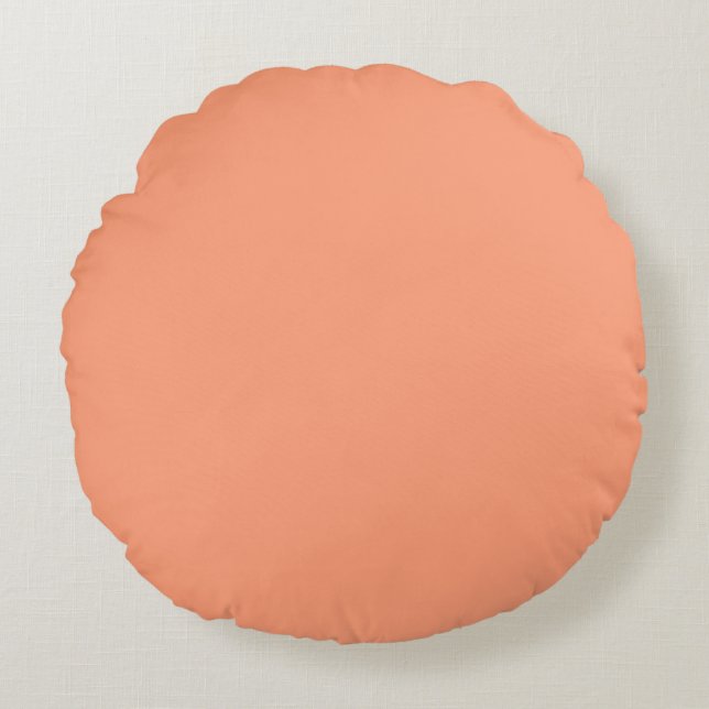 Perzikgloed Rood Palet Rond Kussen (Voorkant)