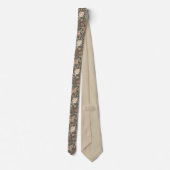 Perzikgoud waterverf rozen donkerpatroon stropdas (Achterkant)