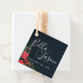  Perzikgrijze Floral Script Typografie Weddenschap Bedankjes Labels (In situ)