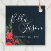  Perzikgrijze Floral Script Typografie Weddenschap Bedankjes Labels (Achterkant)