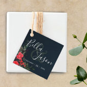  Perzikgrijze Floral Script Typografie Weddenschap Bedankjes Labels
