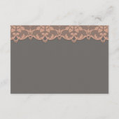  perzikgrijze kant bruiloft RSVP Aangepast (Achterkant)
