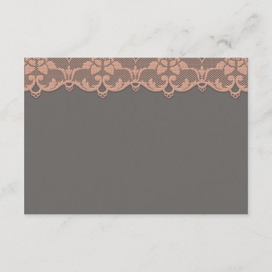  perzikgrijze kant bruiloft RSVP Aangepast (Achterkant)