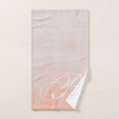 Perzikgrijze rustige Abstracte monogram Bad Handdoek (Handdoek)