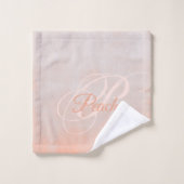 Perzikgrijze rustige Abstracte monogram Bad Handdoek (Wasdoekje)