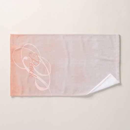 Perzikgrijze rustige Abstracte monogram Bad Handdoek (Handdoek)