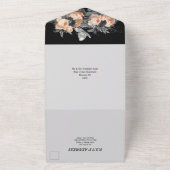 Perzikgrijze vlinder roos floranje all in one uitnodiging (Buitenkant)