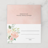 Perzikgroene bloemige elegante plaatskaart plaatskaartje (Buitenkant ongevouwen)