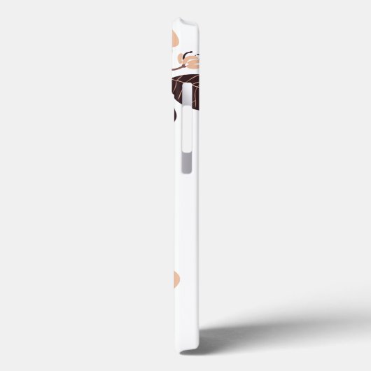 Perzikgroene gespoelde bloemen bladeren Case-Mate iPhone case (Achterkant / Links)