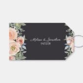 Perzikgroene marinepasta Floral Wedding Gift Label Cadeaulabel (Voorkant (Horizontaal))