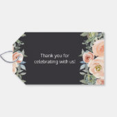 Perzikgroene marinepasta Floral Wedding Gift Label Cadeaulabel (Achterkant Horizontaal)
