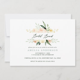 Perzikgroene waterverf florale bridale brunch