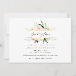 Perzikgroene waterverf florale vrijgezellenfeest