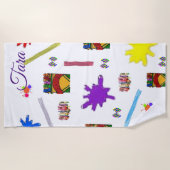 Perzikhanddoeken Crayons Strandlaken (Voorkant)