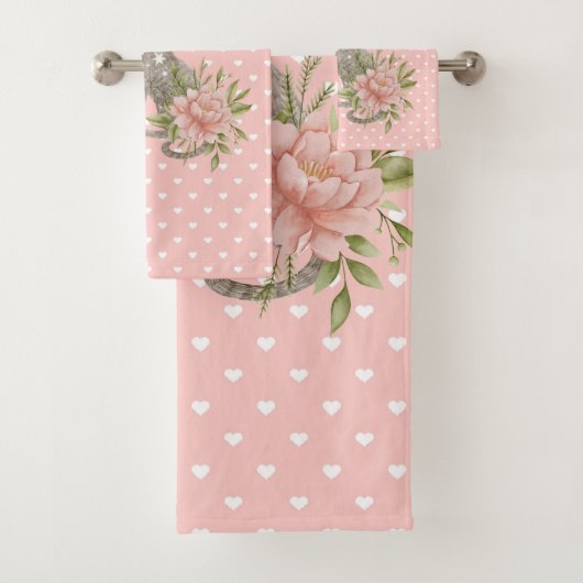 Perzikhanddoekjes Waterverf Handbedekt met karton Bad Handdoek (Insitu)