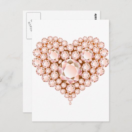 Perzikhartritme-Pareltjes Briefkaart (Voorkant / Achterkant)