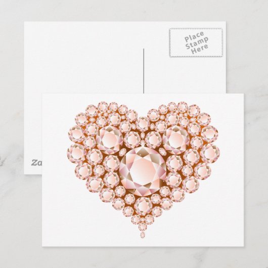 Perzikhartritme-Pareltjes Briefkaart (Voorkant / Achterkant)