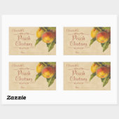 Perzikjam of inblikken rechthoekige sticker (Vel)