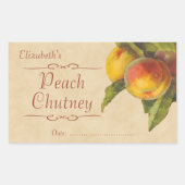 Perzikjam of inblikken rechthoekige sticker (Voorkant)