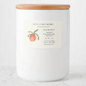 Perzikjamlabel met ingrediëntenlijst voedselcontainer etiket (Voorkant)