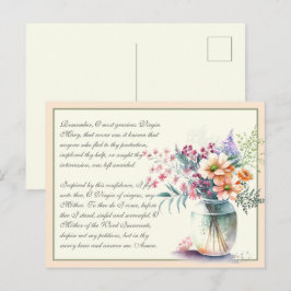 Perzikkatholieke gebeden van Memorare tot Maagd Ma Briefkaart