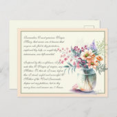 Perzikkatholieke gebeden van Memorare tot Maagd Ma Briefkaart (Voorkant / Achterkant)