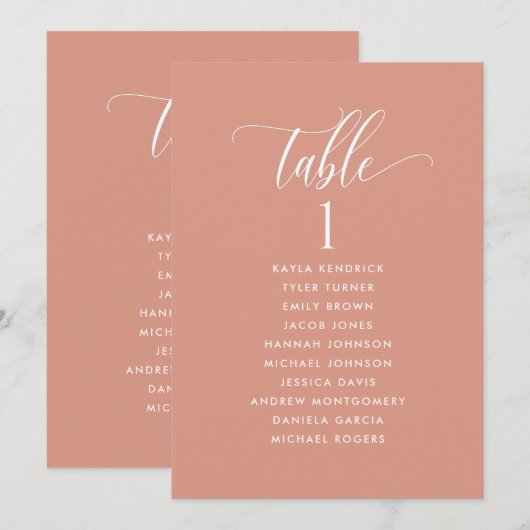 Perzikklei, Zitplankaarten met gastnamen (Voorkant / Achterkant)