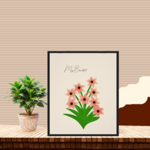 Perzikkleur bloemen perfect poster