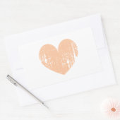  perzikkleur bruiloft hart rechthoekige sticker (Envelop)