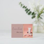 Perzikkleur huidverzorging visitekaartjes (Staand voorkant)