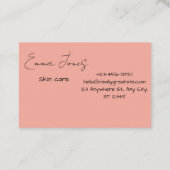 Perzikkleur huidverzorging visitekaartjes (Achterkant)