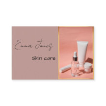 Perzikkleur huidverzorging visitekaartjes