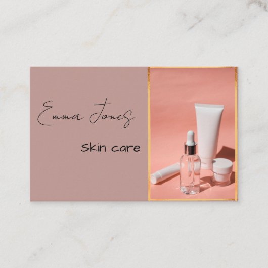 Perzikkleur huidverzorging visitekaartjes (Voorkant)