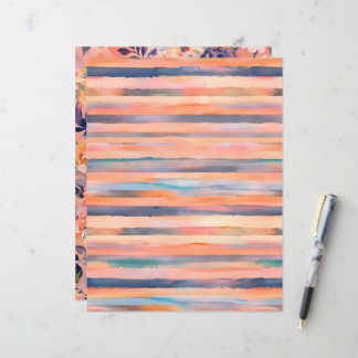 Perzikkleur pastel strepen plakboek papier