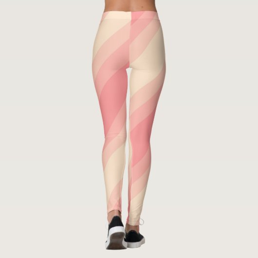 Perzikkleur Strepen Stijlvolle Sjabloon Moderne Vr Leggings (Achterkant)