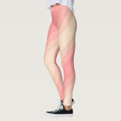 Perzikkleur Strepen Stijlvolle Sjabloon Moderne Vr Leggings (Links)