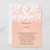 Perzikkleur String Lichten Bruids Douche Uitnodigi Kaart (Voorkant)