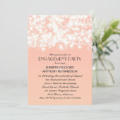 Perzikkleur String Lights Engagement Party Kaart (Staand voorkant)