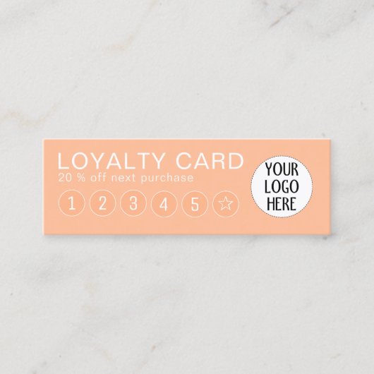 Perzikkleur van 2024 met aangepaste bedrijf logo klantenkaartje (Voorkant)