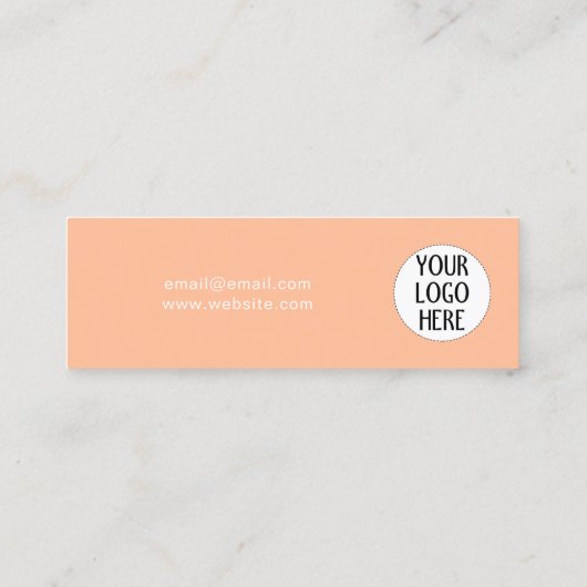 Perzikkleur van 2024 met aangepaste bedrijf logo klantenkaartje (Achterkant)