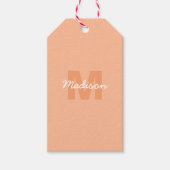 Perzikkleur van 2024 met de naam van het douanemon cadeaulabel (Voorkant)