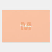 Perzikkleur van 2024 met de naam van het douanemon inpakpapier vel (Voorkant 3)