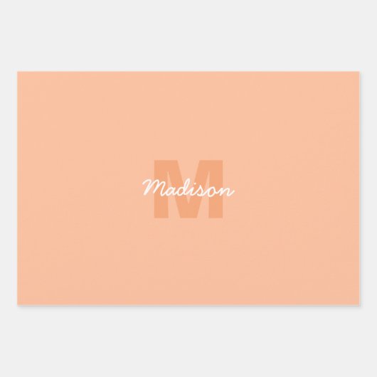 Perzikkleur van 2024 met de naam van het douanemon inpakpapier vel (Voorkant 2)