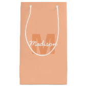 Perzikkleur van 2024 met de naam van het douanemon klein cadeauzakje (Voorkant)