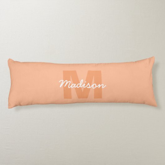 Perzikkleur van 2024 met de naam van het douanemon lichaamskussen (Achterkant)